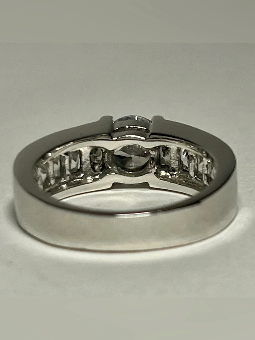 Vintage Cathedral-Style Cubic Zirconia Sterling Silver 925 Mounted Ring | Size 9